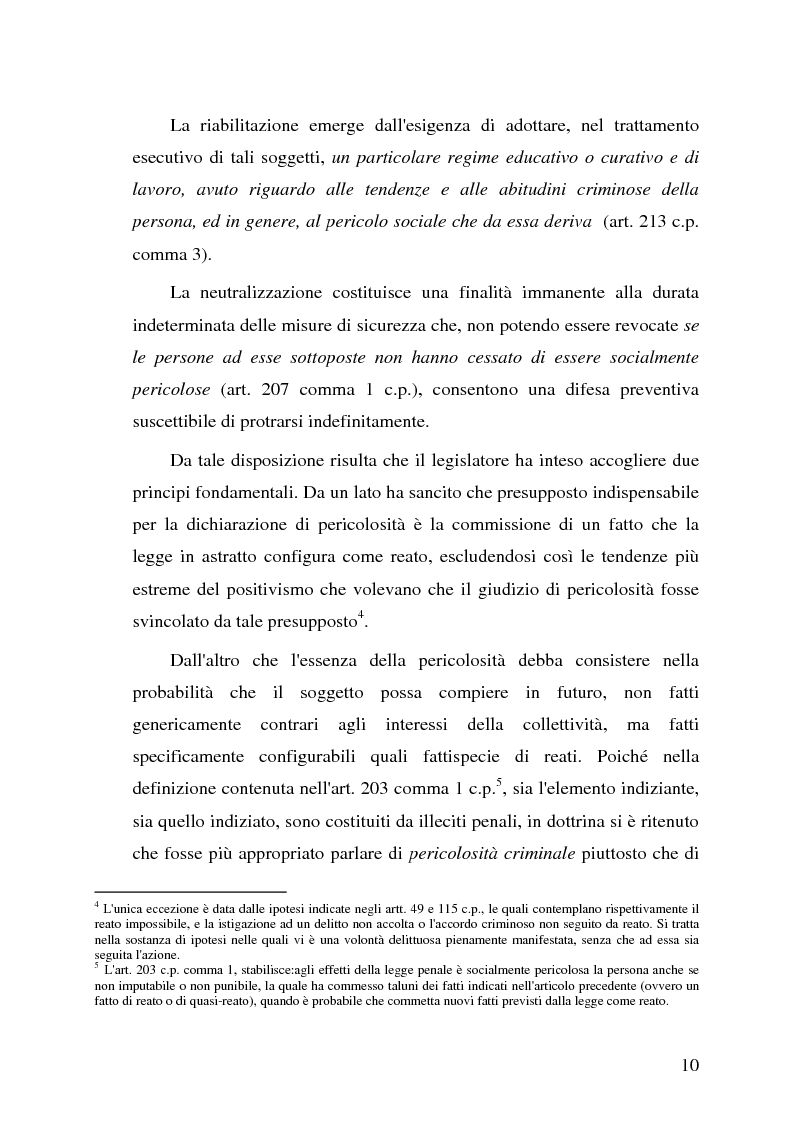 Anteprima della tesi: La pericolosità sociale - Qualità indizianti e prognosi criminale connessa all'applicazione delle misure di prevenzione, Pagina 10