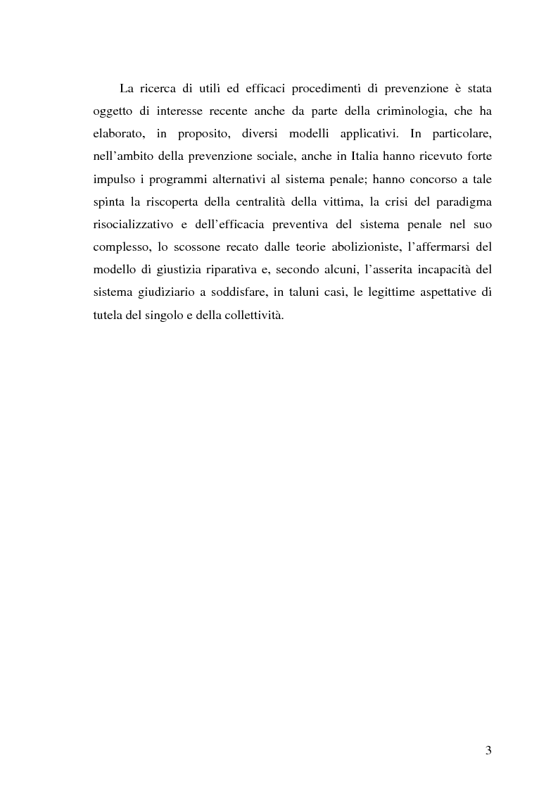Anteprima della tesi: La pericolosità sociale - Qualità indizianti e prognosi criminale connessa all'applicazione delle misure di prevenzione, Pagina 3