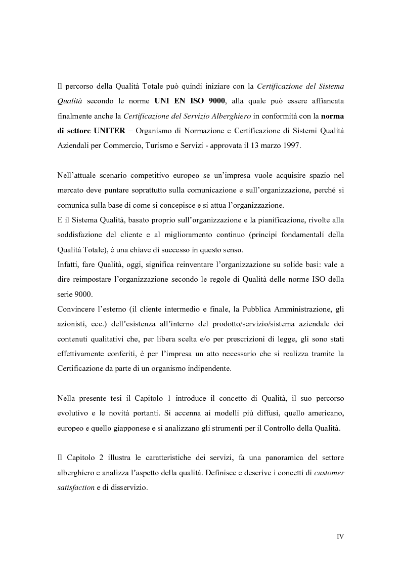 Anteprima della tesi: La qualità nei servizi alberghieri: il caso Hotel Milano, Pagina 4