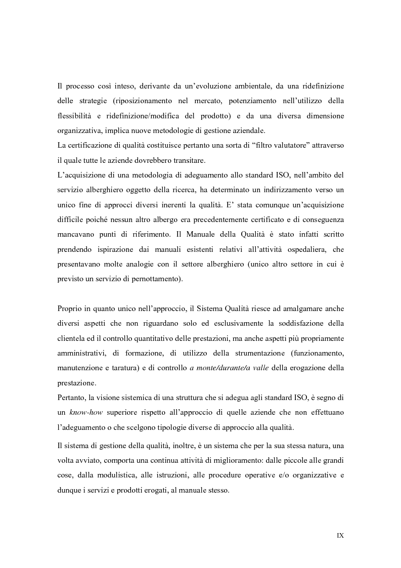 Anteprima della tesi: La qualità nei servizi alberghieri: il caso Hotel Milano, Pagina 9