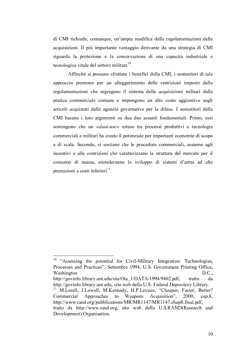 Anteprima della tesi: Le tecnologie dual-use: implicazioni per l'economia e per la sicurezza internazionale, Pagina 10