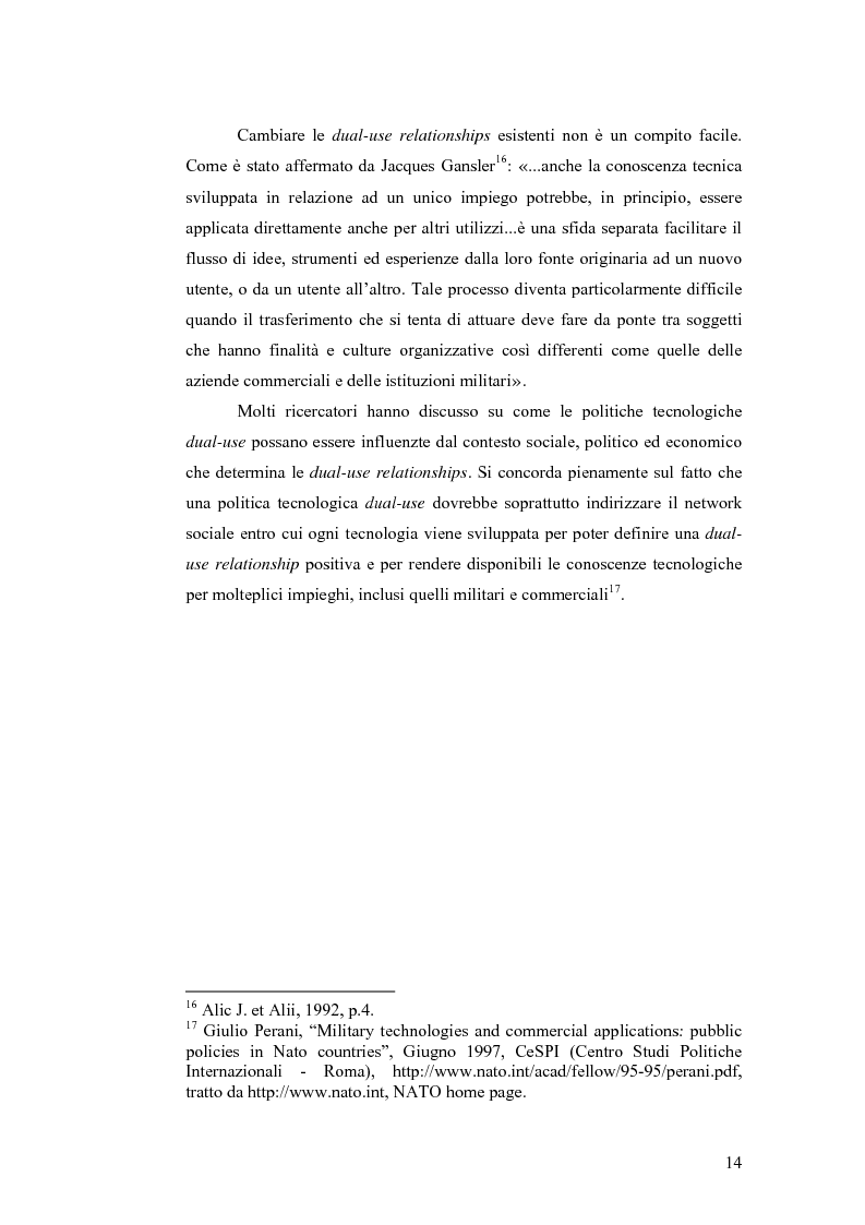 Anteprima della tesi: Le tecnologie dual-use: implicazioni per l'economia e per la sicurezza internazionale, Pagina 14