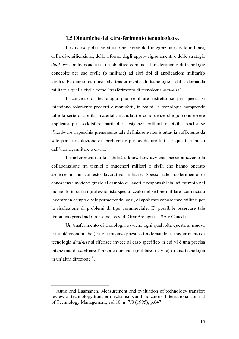 Anteprima della tesi: Le tecnologie dual-use: implicazioni per l'economia e per la sicurezza internazionale, Pagina 15