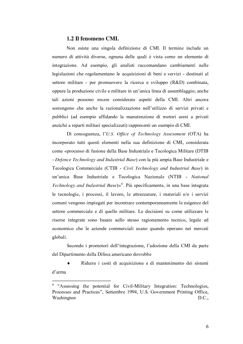 Anteprima della tesi: Le tecnologie dual-use: implicazioni per l'economia e per la sicurezza internazionale, Pagina 6