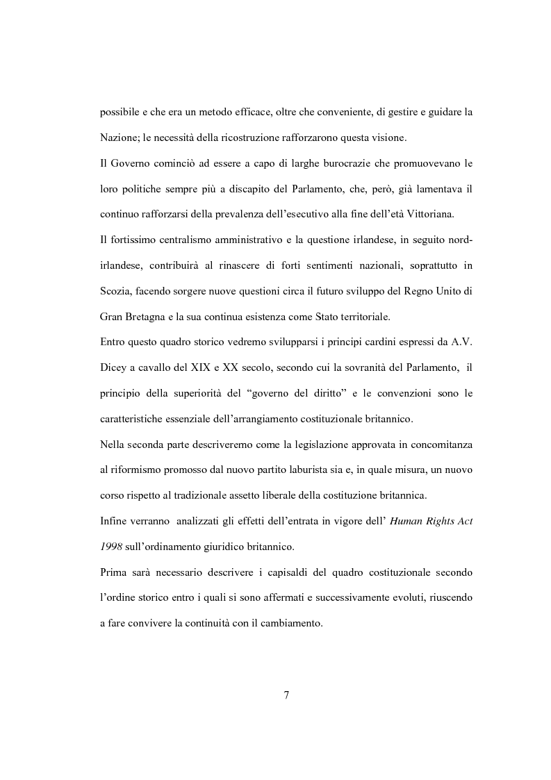 Anteprima della tesi: La Costituzione Britannica tra tradizione e modernizzazione, Pagina 3