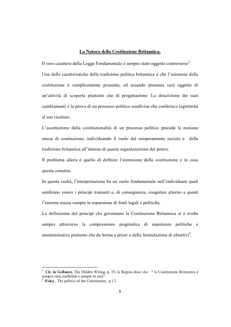 Anteprima della tesi: La Costituzione Britannica tra tradizione e modernizzazione, Pagina 4