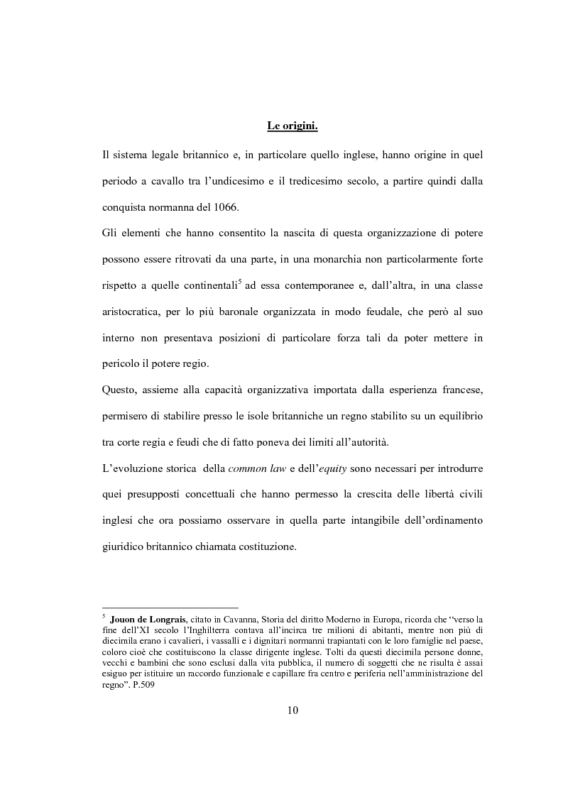 Anteprima della tesi: La Costituzione Britannica tra tradizione e modernizzazione, Pagina 6
