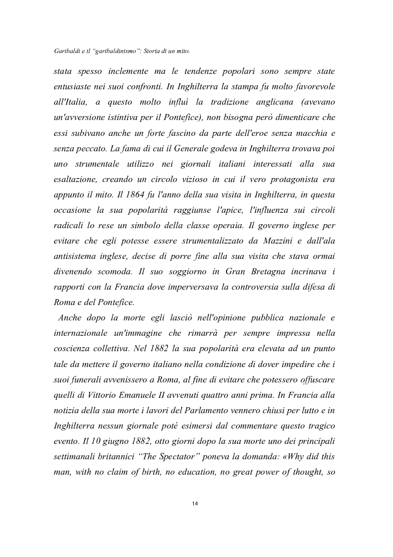 Anteprima della tesi: Garibaldi e il ''garibaldinismo'': Storia di un mito, Pagina 11