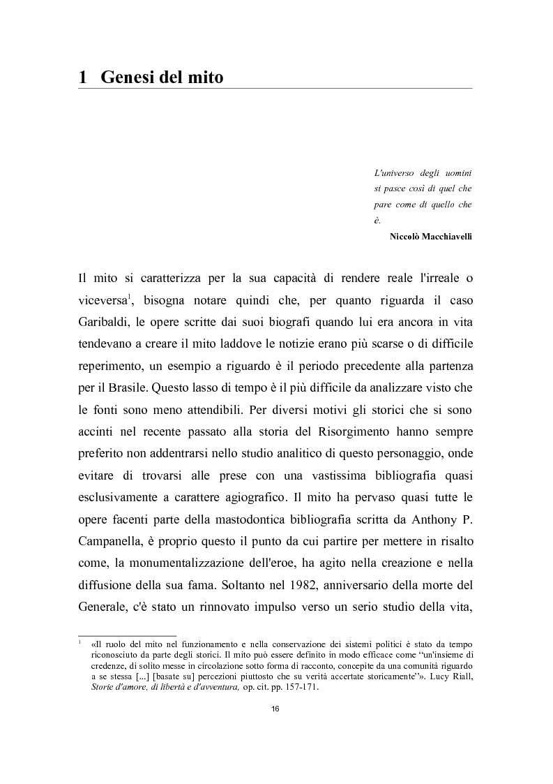 Anteprima della tesi: Garibaldi e il ''garibaldinismo'': Storia di un mito, Pagina 13