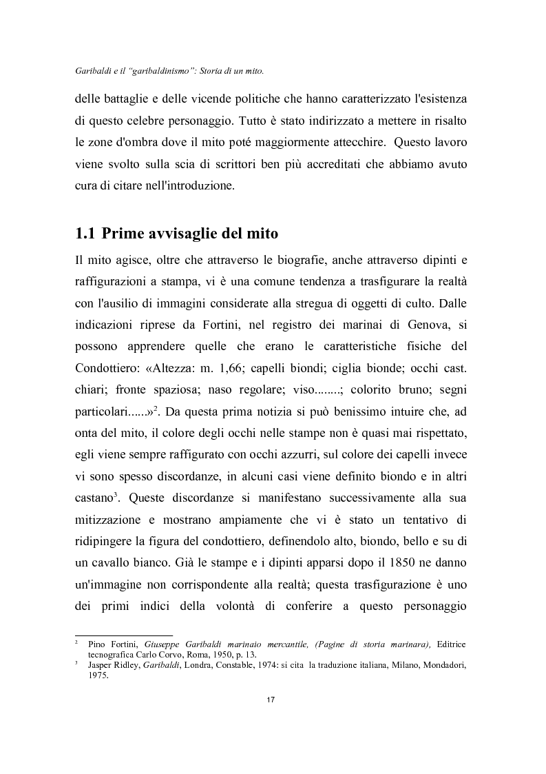 Anteprima della tesi: Garibaldi e il ''garibaldinismo'': Storia di un mito, Pagina 14