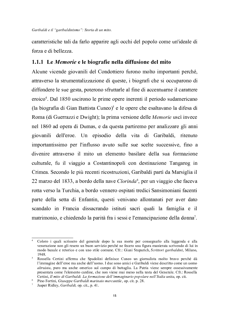 Anteprima della tesi: Garibaldi e il ''garibaldinismo'': Storia di un mito, Pagina 15