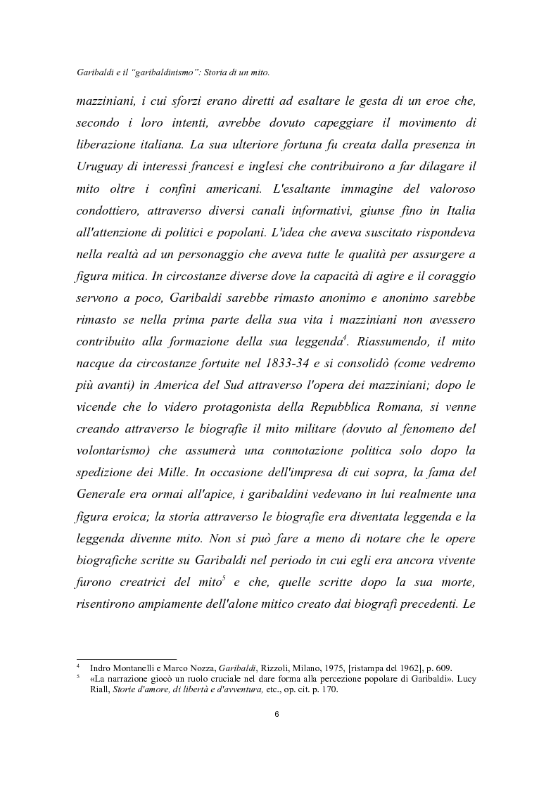 Anteprima della tesi: Garibaldi e il ''garibaldinismo'': Storia di un mito, Pagina 3