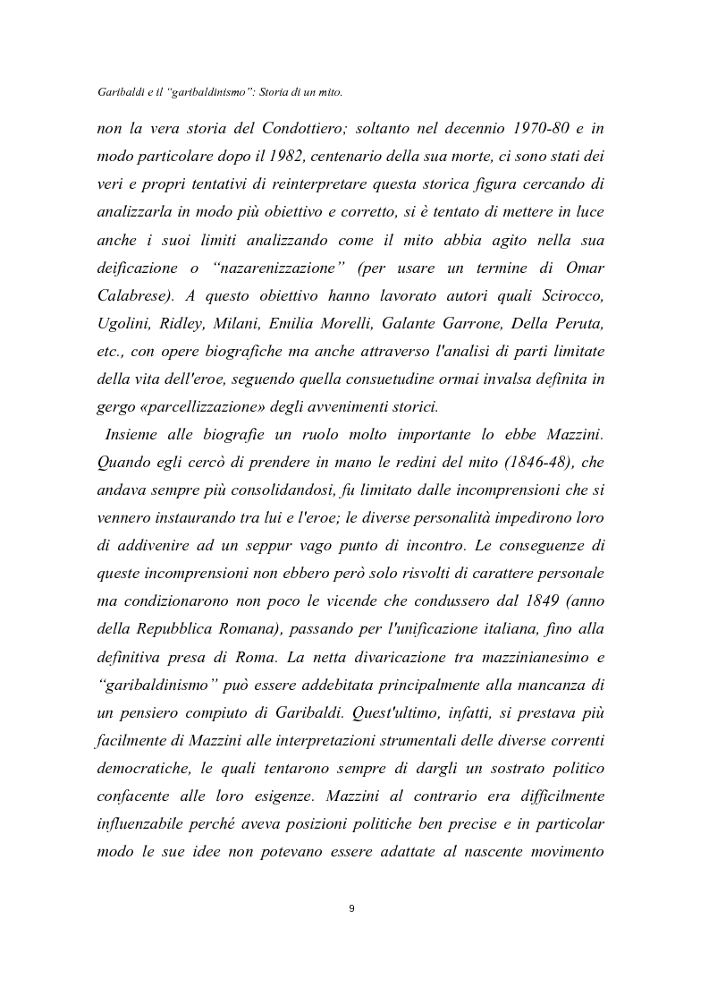 Anteprima della tesi: Garibaldi e il ''garibaldinismo'': Storia di un mito, Pagina 6
