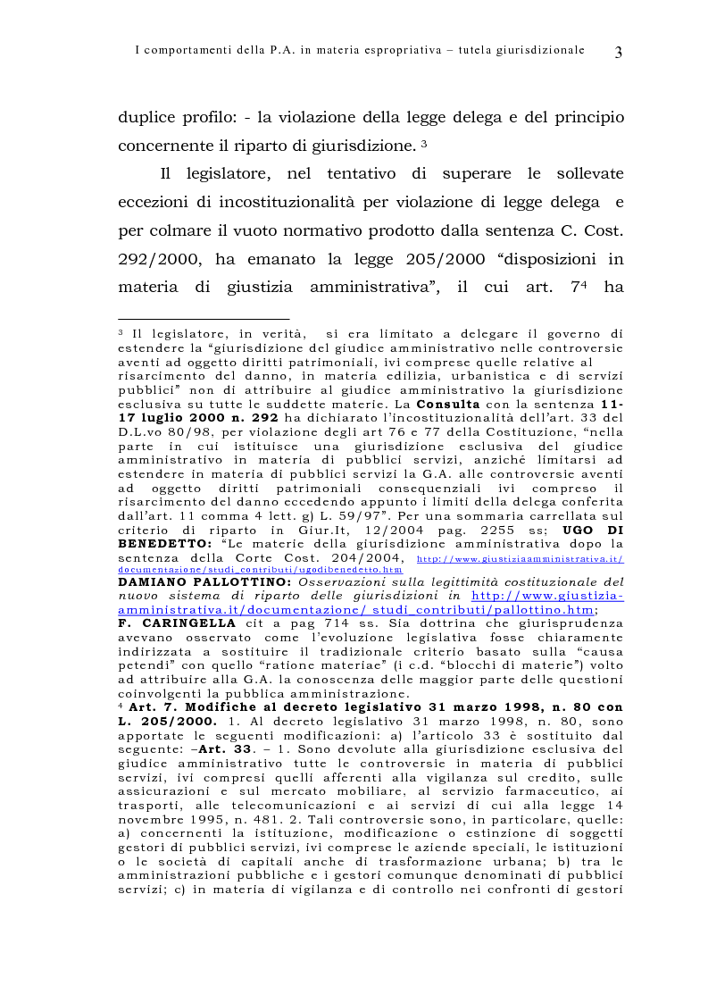 Anteprima della tesi: I comportamenti della pubblica amministrazione in materia espropriativa: tutela giurisdizionale, Pagina 3