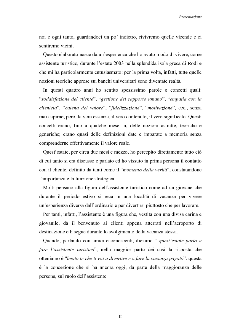 Anteprima della tesi: L'Assistenza Turistica: il Valore Aggiunto della vacanza organizzata, Pagina 2