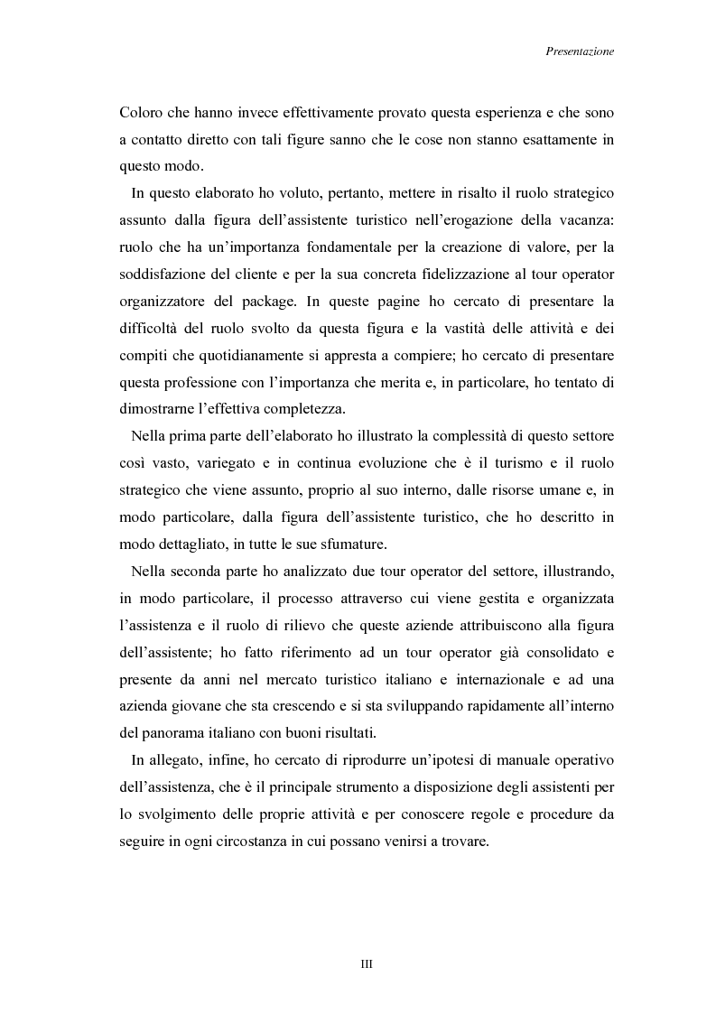 Anteprima della tesi: L'Assistenza Turistica: il Valore Aggiunto della vacanza organizzata, Pagina 3