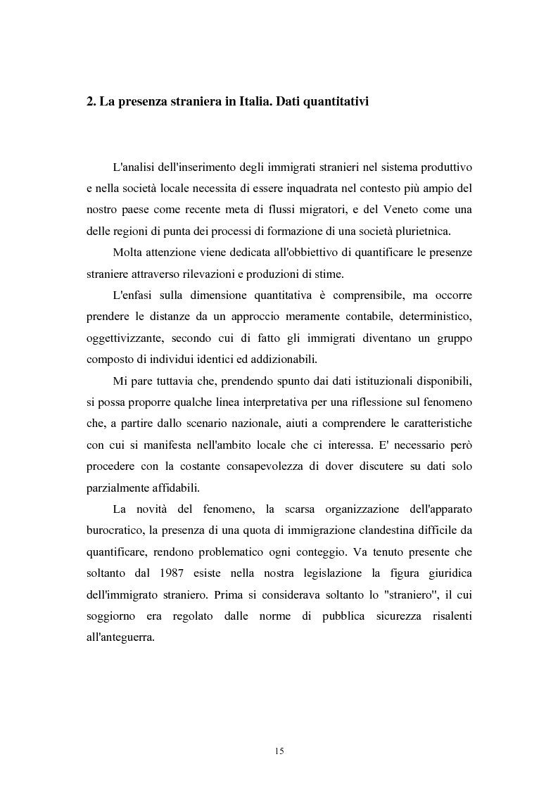 Anteprima della tesi: Immigrazione extracomunitaria e lavoro in Veneto: il caso del comune di Oderzo, Pagina 11