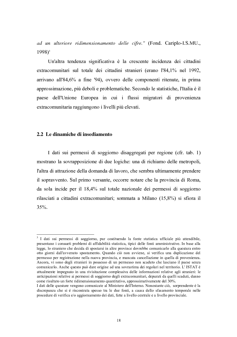 Anteprima della tesi: Immigrazione extracomunitaria e lavoro in Veneto: il caso del comune di Oderzo, Pagina 14