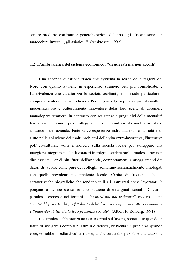 Anteprima della tesi: Immigrazione extracomunitaria e lavoro in Veneto: il caso del comune di Oderzo, Pagina 4