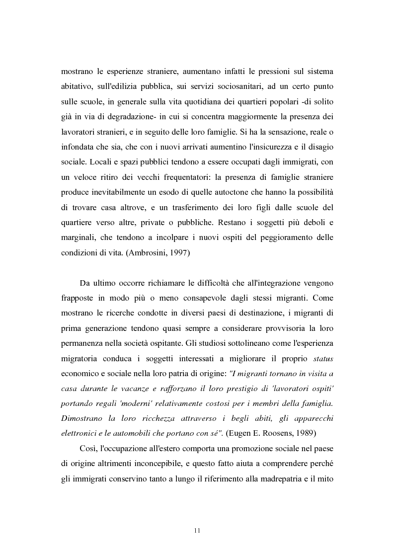 Anteprima della tesi: Immigrazione extracomunitaria e lavoro in Veneto: il caso del comune di Oderzo, Pagina 7