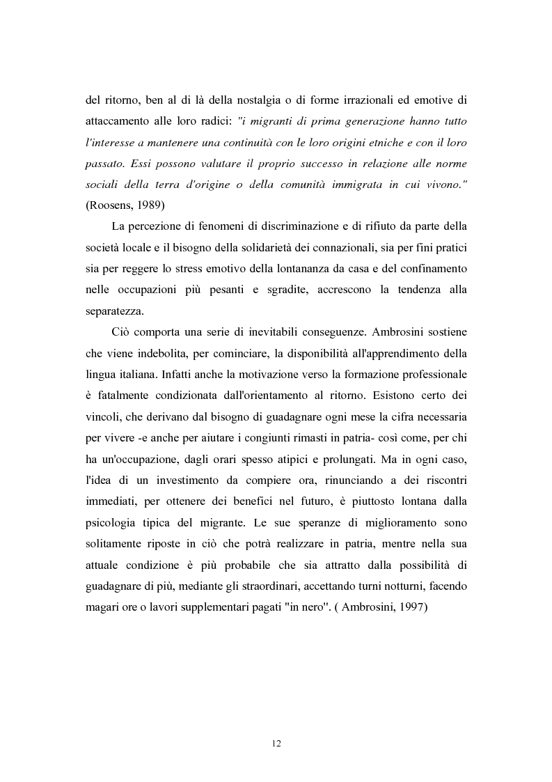Anteprima della tesi: Immigrazione extracomunitaria e lavoro in Veneto: il caso del comune di Oderzo, Pagina 8