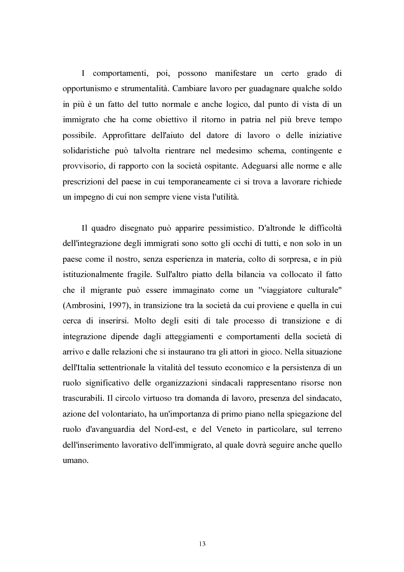 Anteprima della tesi: Immigrazione extracomunitaria e lavoro in Veneto: il caso del comune di Oderzo, Pagina 9