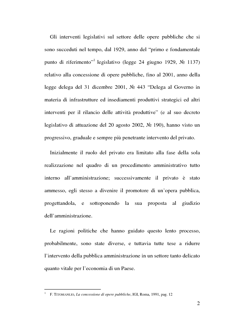 Anteprima della tesi: Il Finanziamento Privato delle infrastrutture pubbliche, Pagina 2