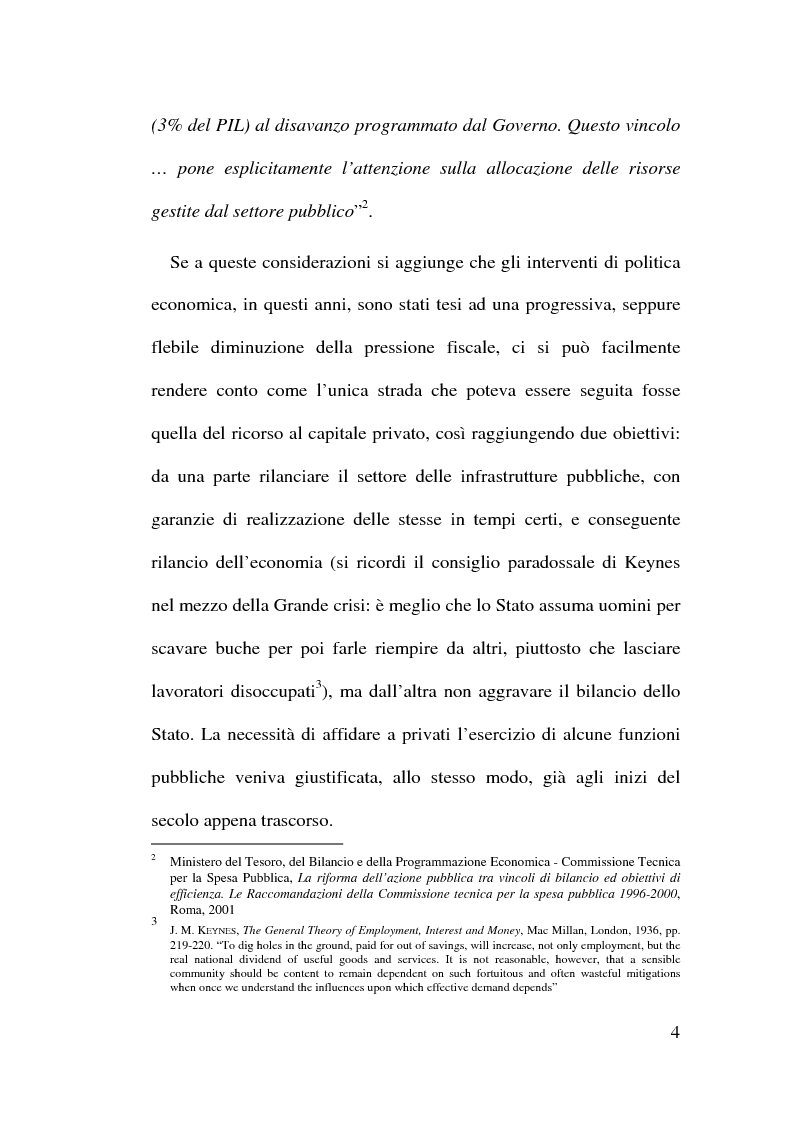 Anteprima della tesi: Il Finanziamento Privato delle infrastrutture pubbliche, Pagina 4