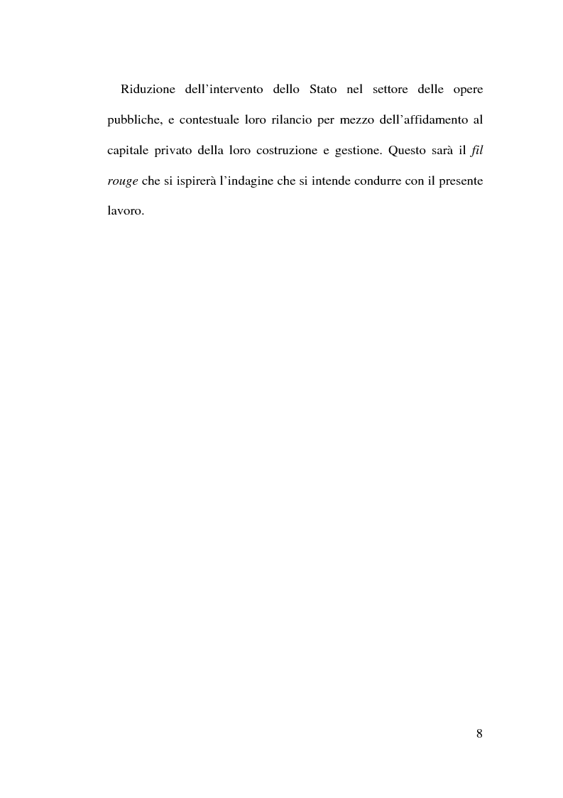 Anteprima della tesi: Il Finanziamento Privato delle infrastrutture pubbliche, Pagina 8