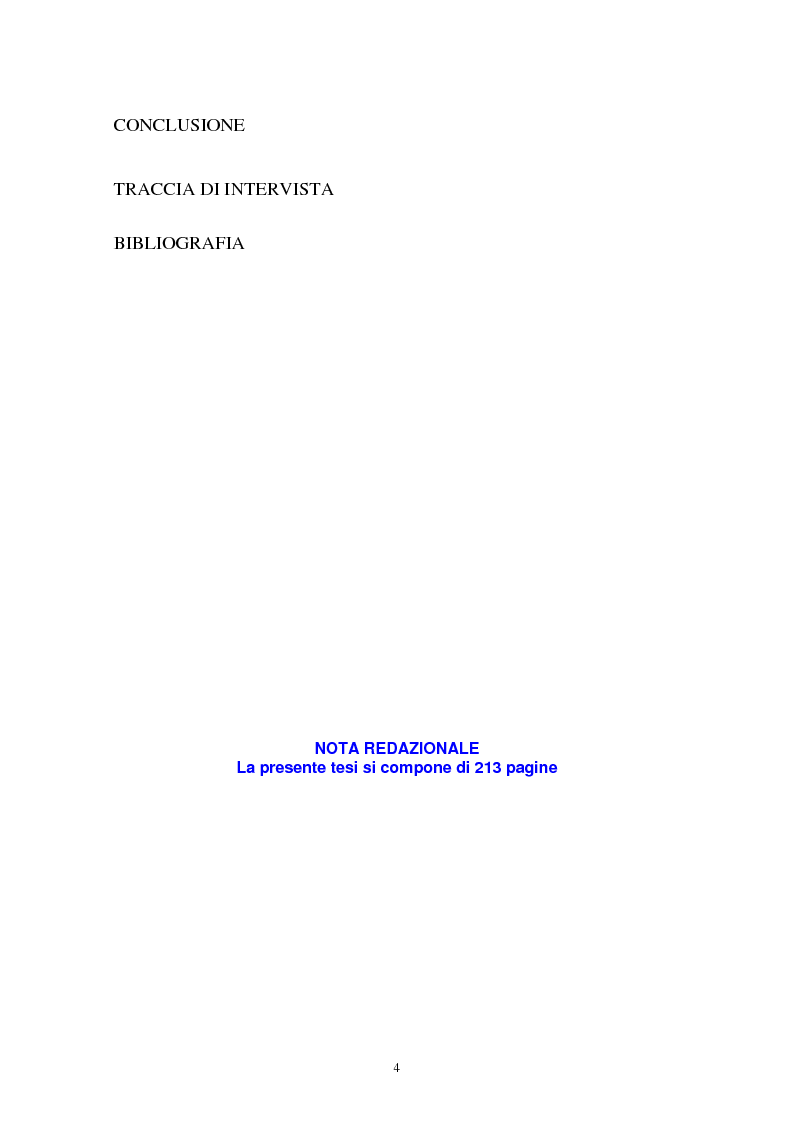 Indice della tesi: Donne in carriera e carriere di donne: il caso delle docenti universitarie, Pagina 3
