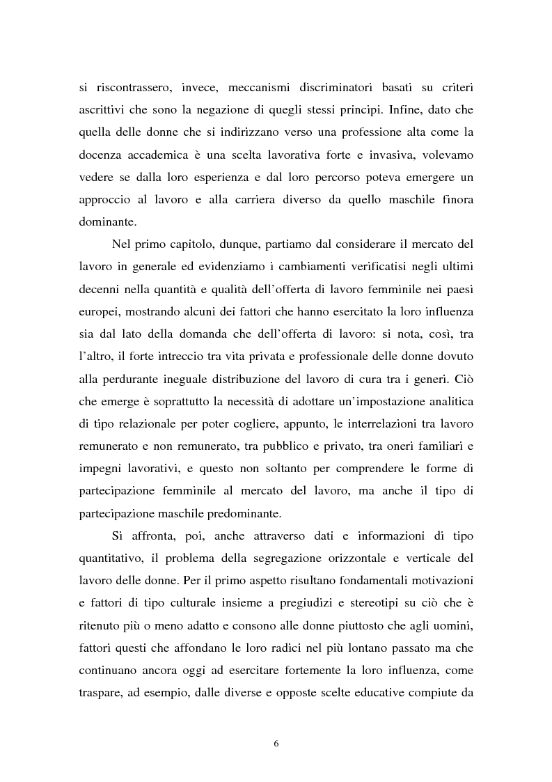 Anteprima della tesi: Donne in carriera e carriere di donne: il caso delle docenti universitarie, Pagina 2