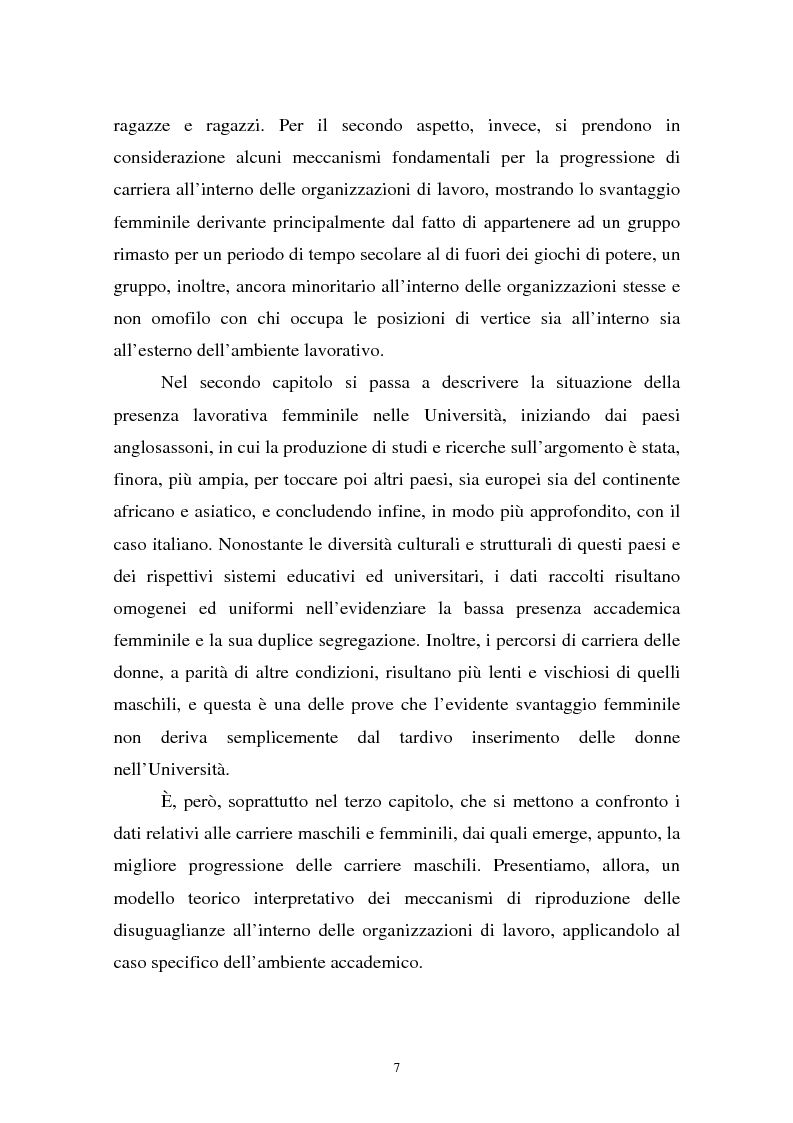 Anteprima della tesi: Donne in carriera e carriere di donne: il caso delle docenti universitarie, Pagina 3