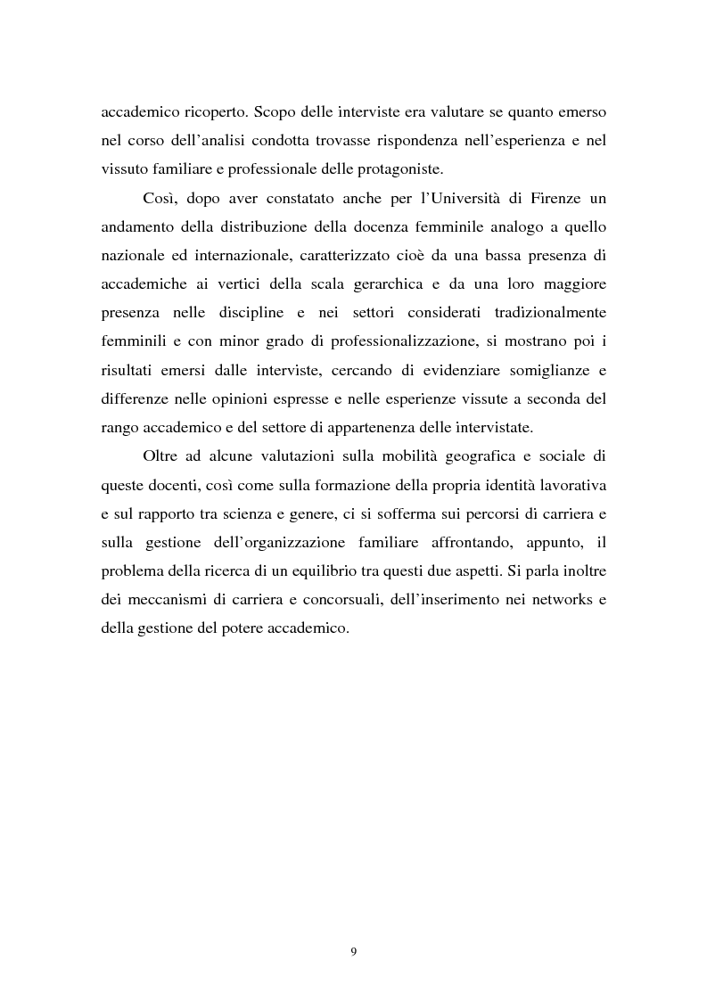 Anteprima della tesi: Donne in carriera e carriere di donne: il caso delle docenti universitarie, Pagina 5