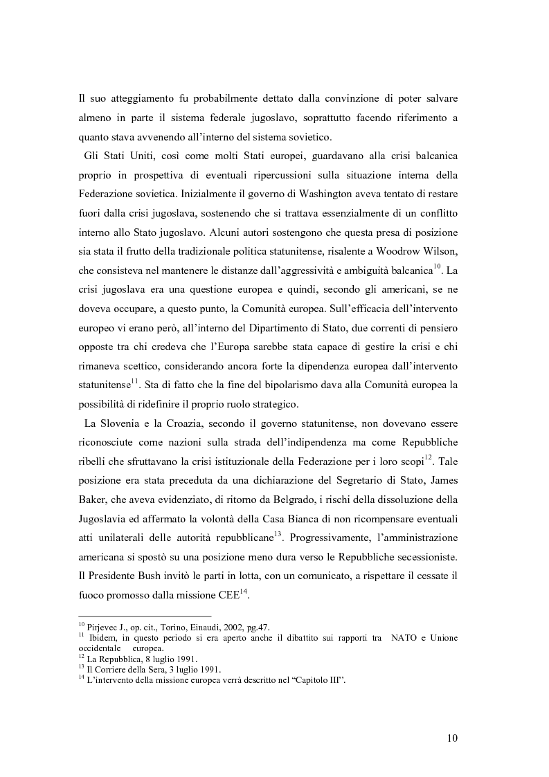 Anteprima della tesi: La secessione slovena, l’Italia e la Regione Friuli Venezia Giulia durante la crisi, Pagina 10