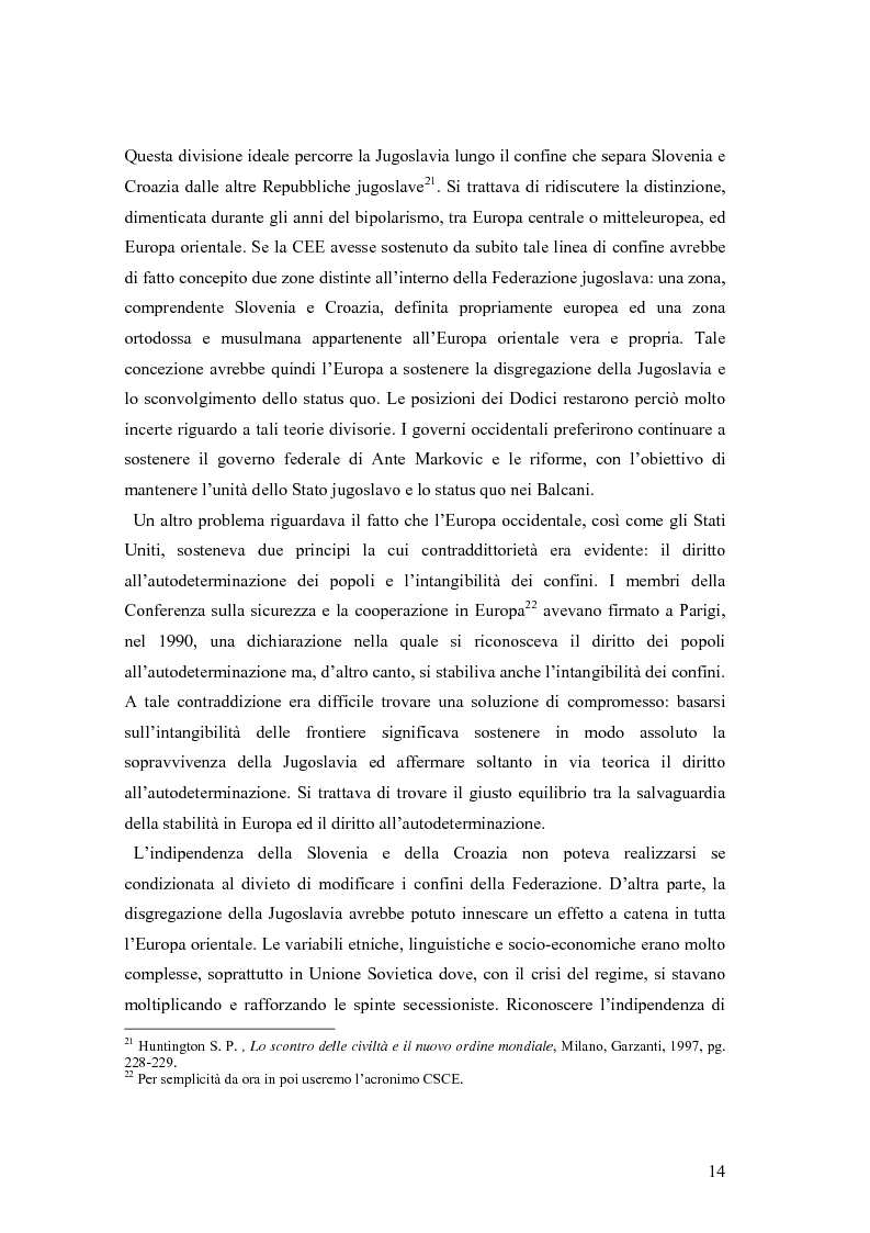 Anteprima della tesi: La secessione slovena, l’Italia e la Regione Friuli Venezia Giulia durante la crisi, Pagina 14
