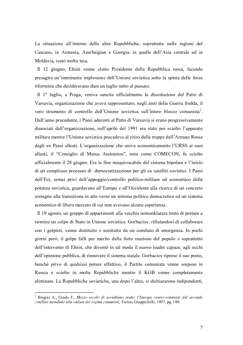 Anteprima della tesi: La secessione slovena, l’Italia e la Regione Friuli Venezia Giulia durante la crisi, Pagina 7