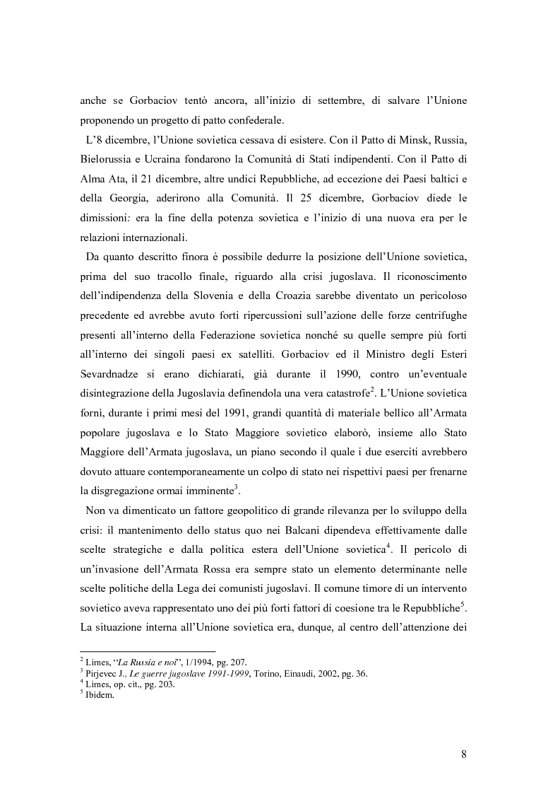 Anteprima della tesi: La secessione slovena, l’Italia e la Regione Friuli Venezia Giulia durante la crisi, Pagina 8
