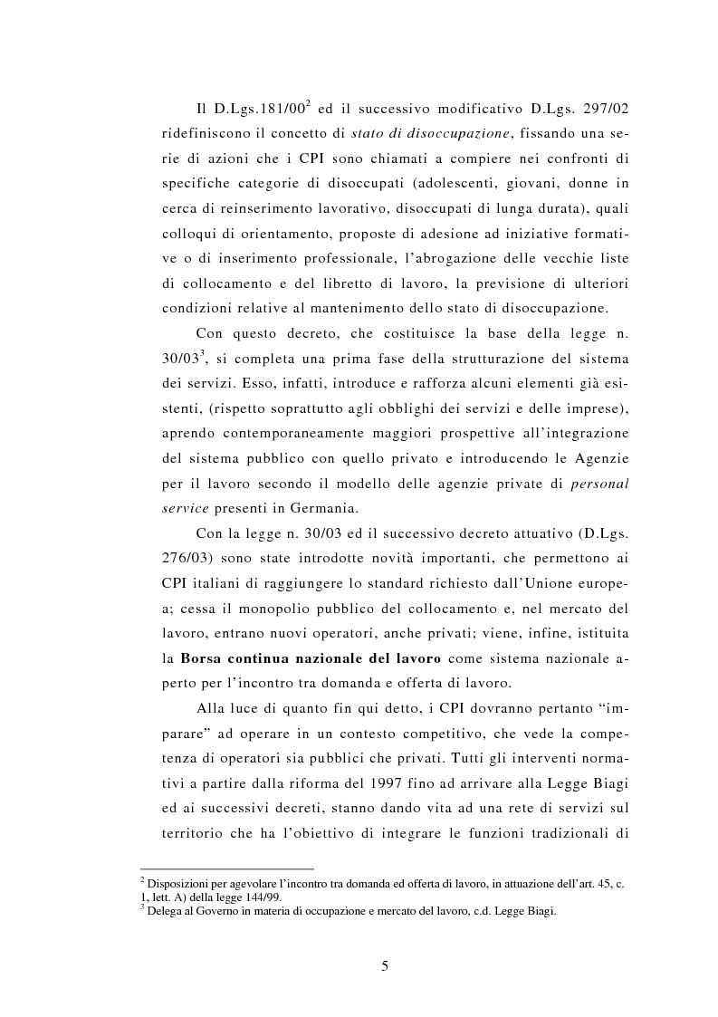 Anteprima della tesi: Le Agenzie per il lavoro nel Decreto Legislativo 276 del 2003, Pagina 5