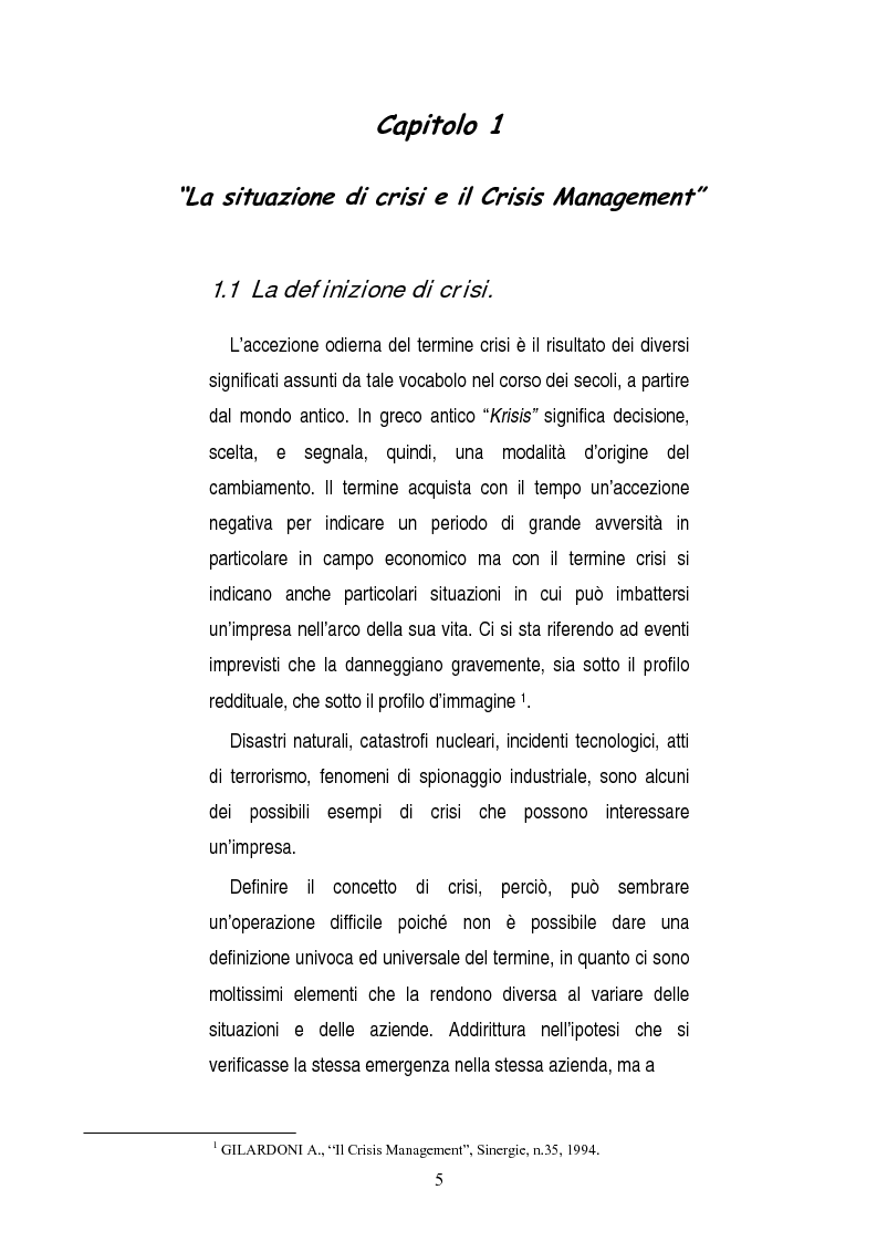 Anteprima della tesi: Una opportunità chiamata crisi. Il caso Mercedes Classe A., Pagina 3