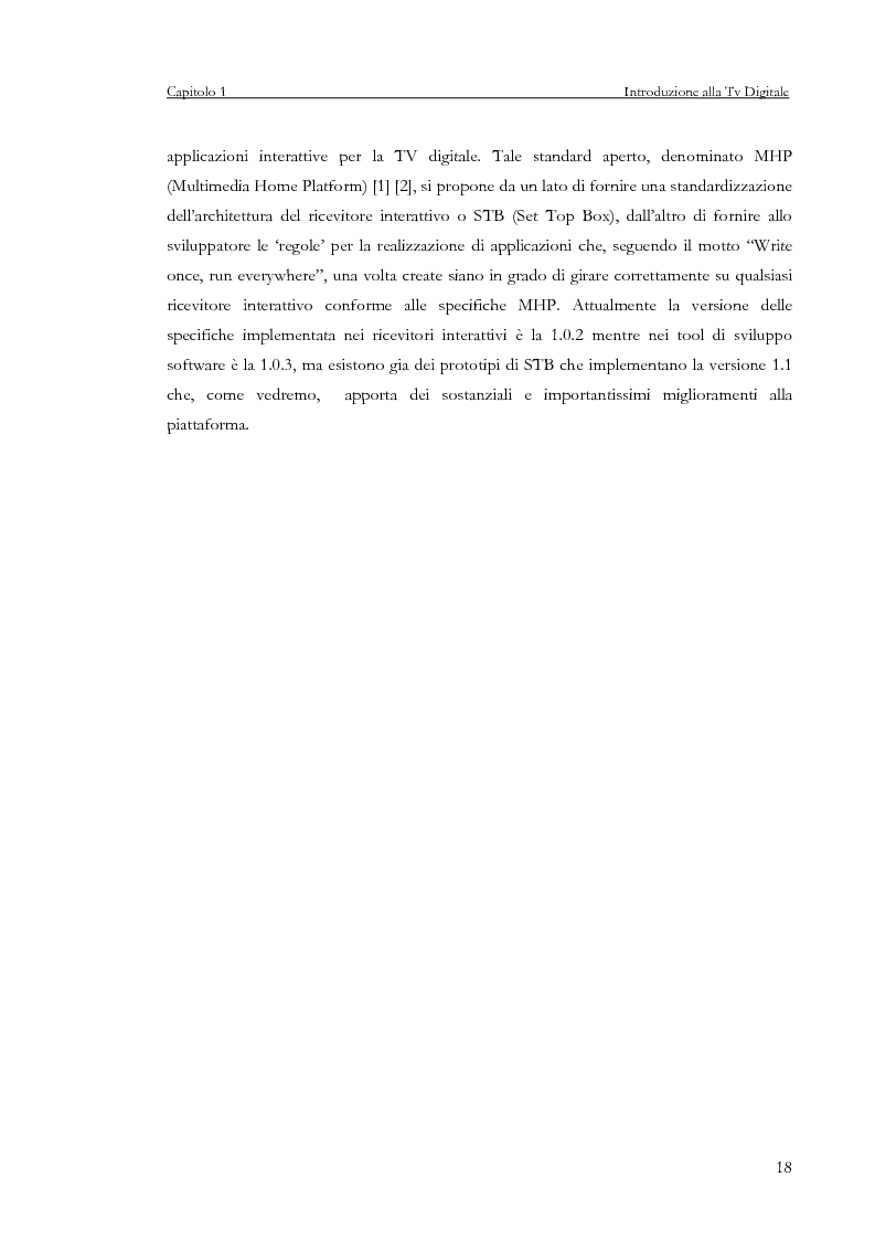 Anteprima della tesi: Sviluppo di un servizio di teleprenotazione eventi per Tv digitale su piattaforma DVB-MHP, Pagina 7