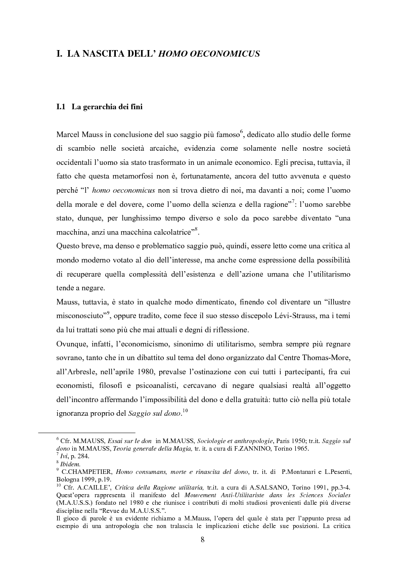 Anteprima della tesi: A partire da Marcel Mauss: il paradosso del dono fra reciprocità e dispendio., Pagina 5