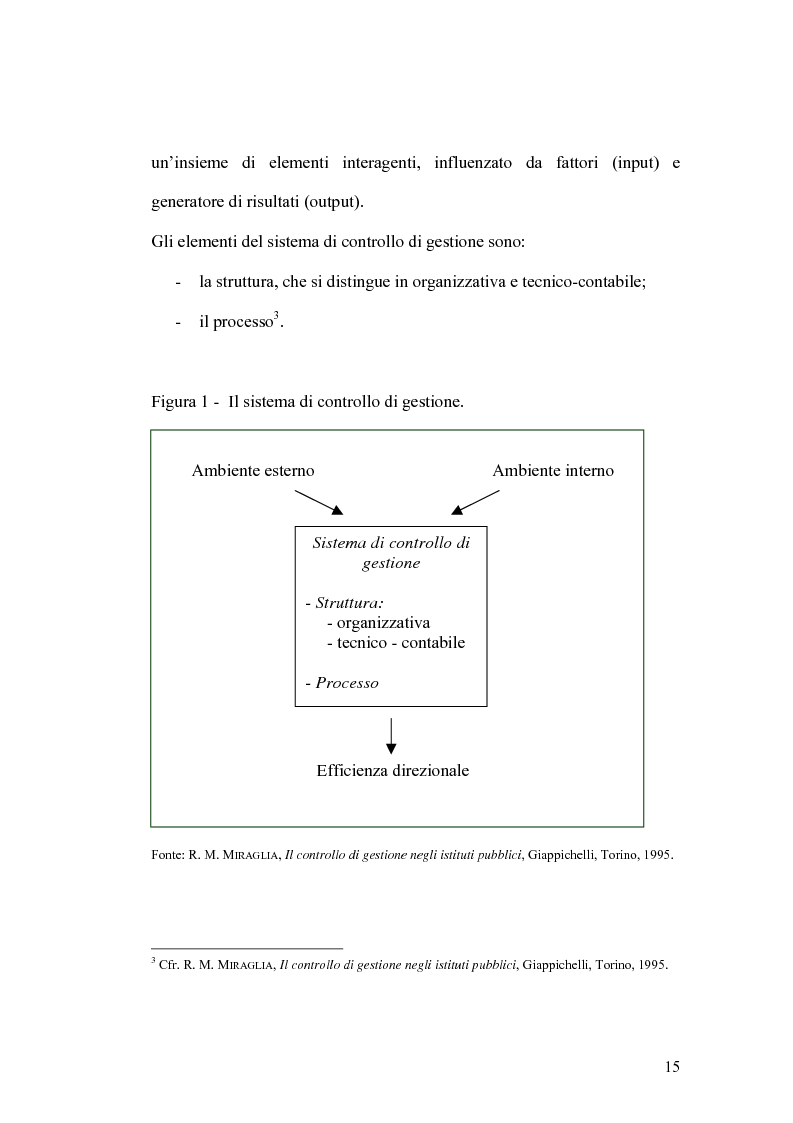 Anteprima della tesi: Il controllo di gestione e la misura della performance dell'azienda pubblica: l'analisi dell'efficienza con il sistema SICOGE, Pagina 15