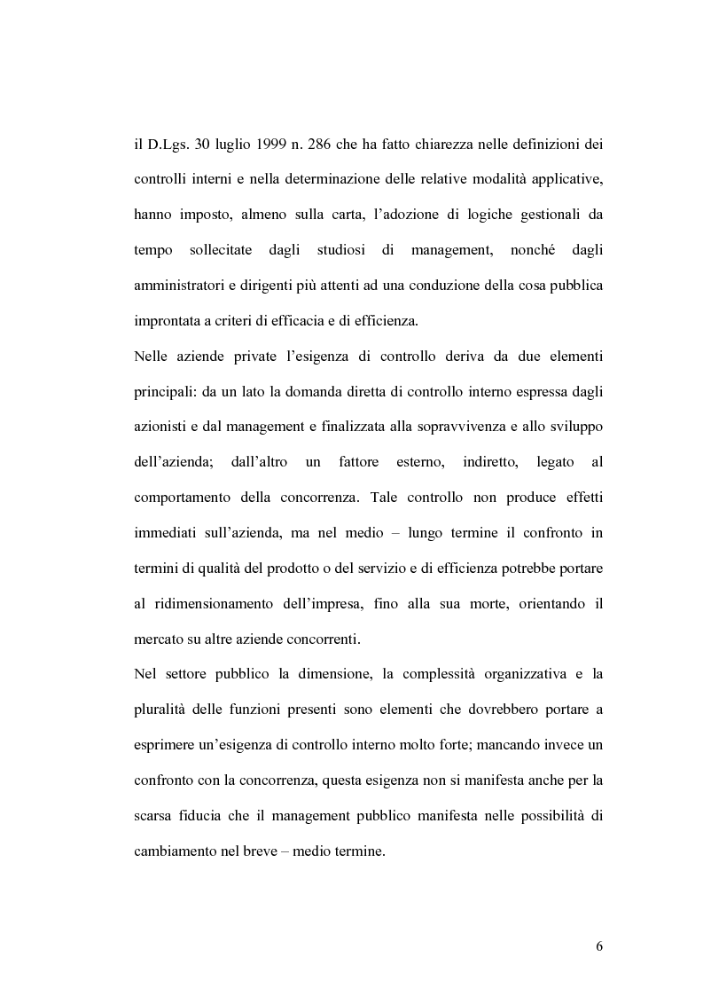 Anteprima della tesi: Il controllo di gestione e la misura della performance dell'azienda pubblica: l'analisi dell'efficienza con il sistema SICOGE, Pagina 6