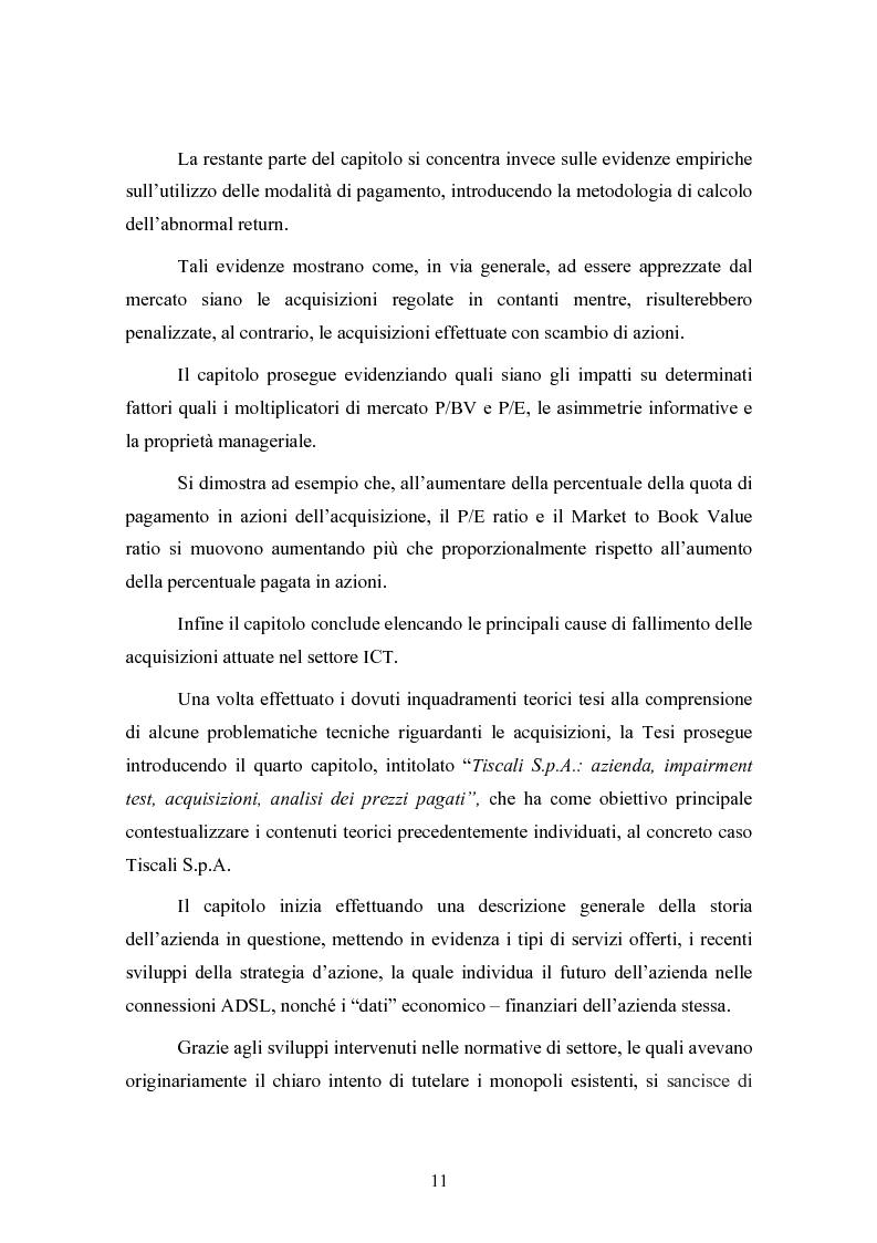Anteprima della tesi: Le concentrazioni nel settore ICT: una analisi dei prezzi pagati da Tiscali, Pagina 11