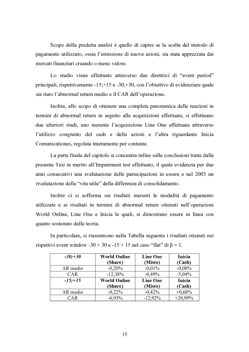 Anteprima della tesi: Le concentrazioni nel settore ICT: una analisi dei prezzi pagati da Tiscali, Pagina 15