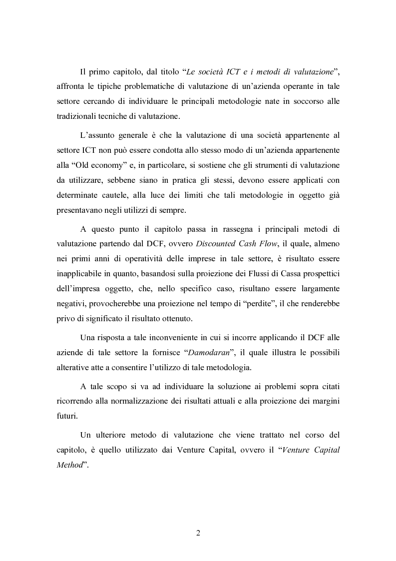 Anteprima della tesi: Le concentrazioni nel settore ICT: una analisi dei prezzi pagati da Tiscali, Pagina 2
