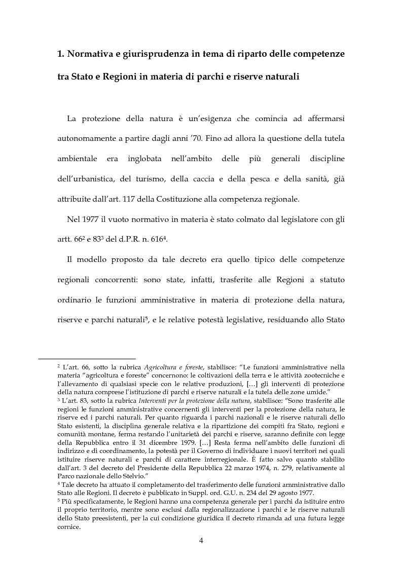 Anteprima della tesi: Parchi e riserve naturali tra Stato e Regioni, Pagina 2
