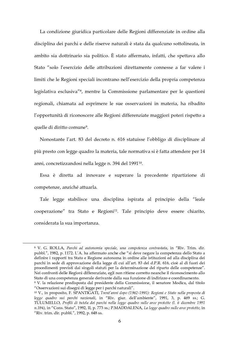 Anteprima della tesi: Parchi e riserve naturali tra Stato e Regioni, Pagina 4