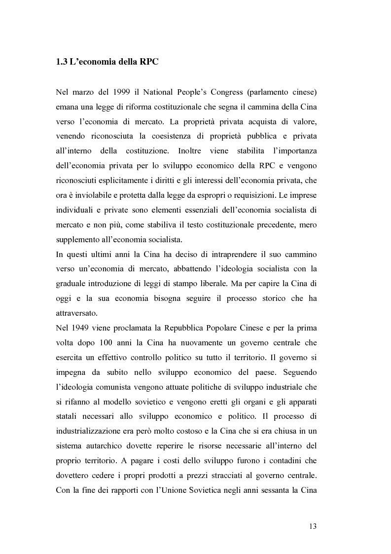 Anteprima della tesi: Gli Investimenti Diretti Esteri Nella Cina Del Nuovo Millennio: Aspetti Tributari, Pagina 11