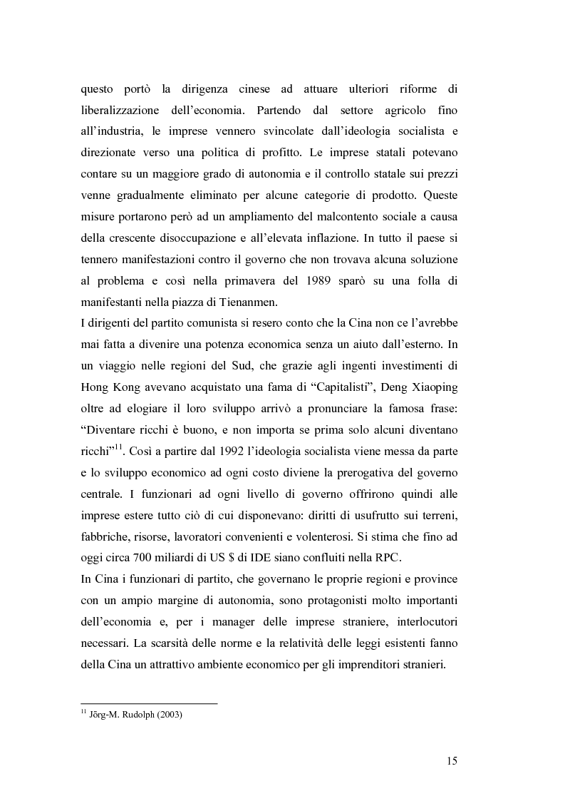 Anteprima della tesi: Gli Investimenti Diretti Esteri Nella Cina Del Nuovo Millennio: Aspetti Tributari, Pagina 13